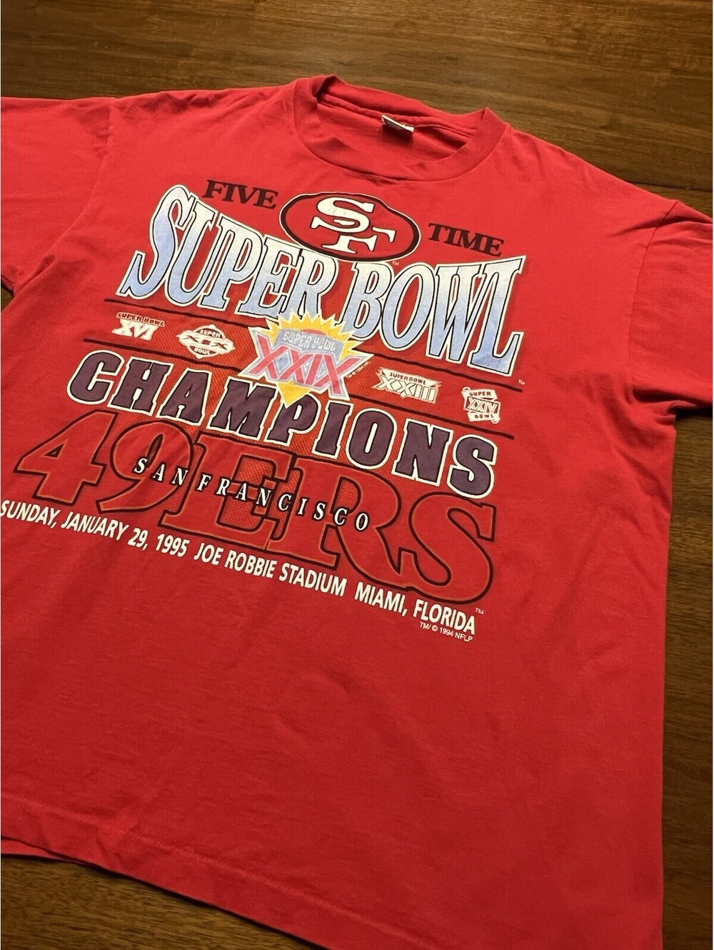 Vintage 1995 San Francisco 49ers Super Bowl XXIX Champions T